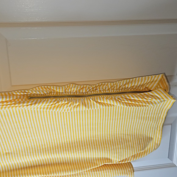 Michael Kors Yellow White Stripes Long Sleeve With Cut Out Shoulders Shirt Sz 1X - Picture 8 of 15